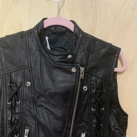 IRO Neo Leather Lace Up Vest size 36 - Picture 4 of 8